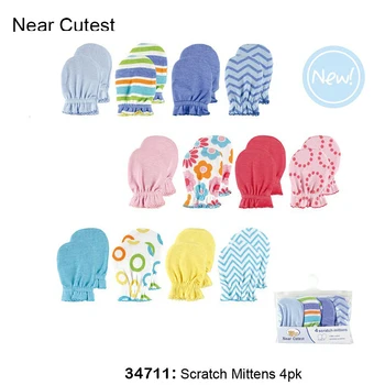 

Near Cutest 4pcs/lot Baby Mittens Full Finger Gloves Infant Gloves
