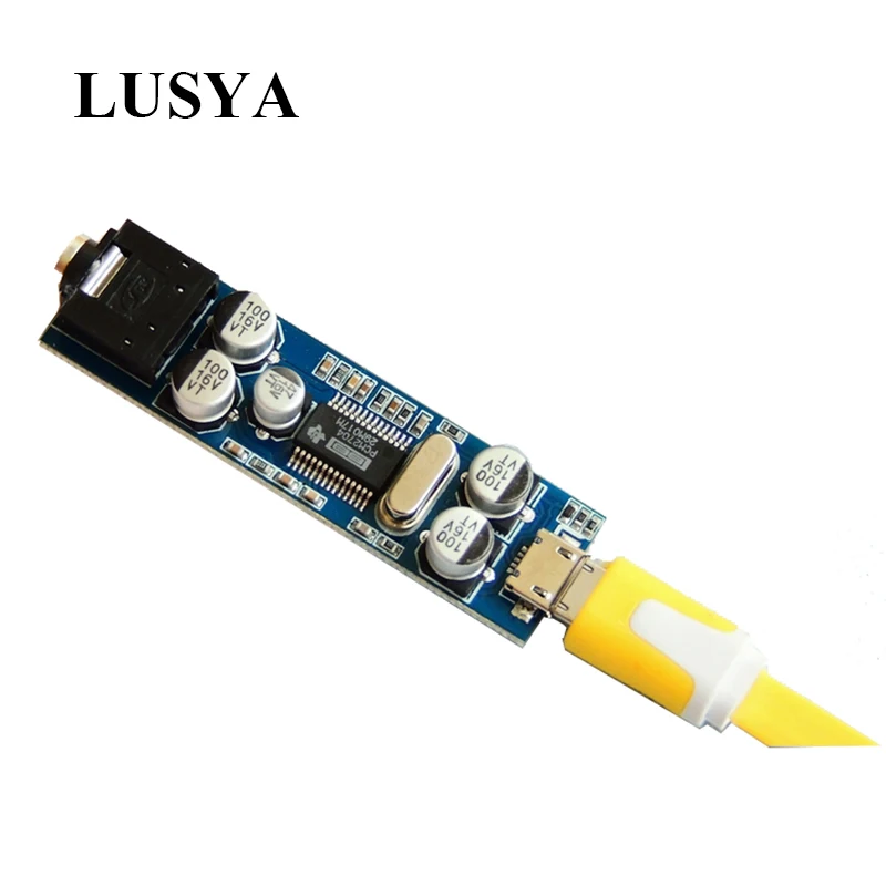 Lusya 1 шт. HIFI аудио PCM2704 мини ЦАП Декодер USB внешняя карта MICRO для мобильного