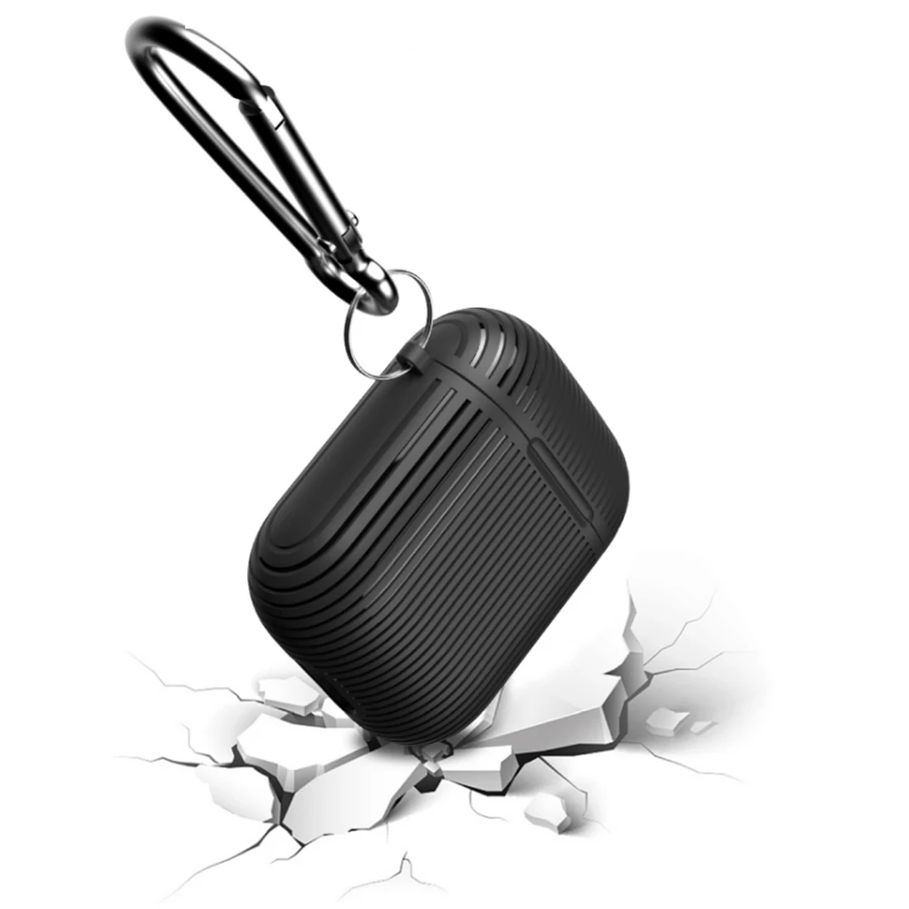 Силиконовый наушник защитный чехол для AirPods 1 2 полоса Беспроводная bluetooth-гарнитура ударопрочный чехол с крючком анти-полка гардероба