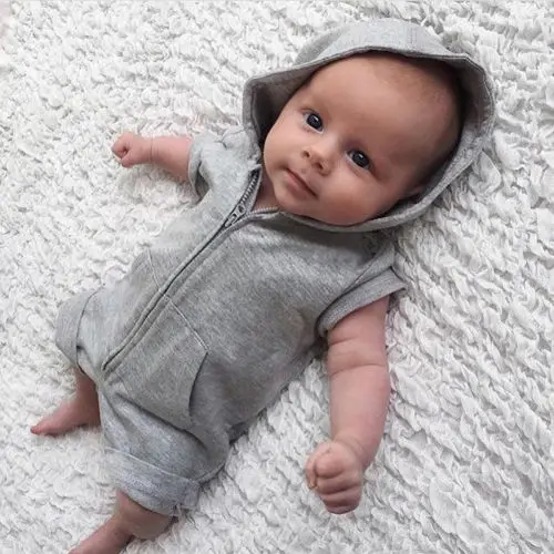 hooded romper baby boy