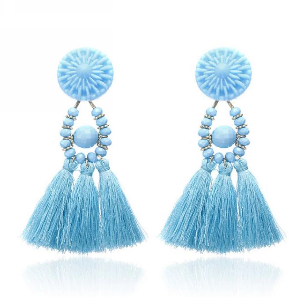 

E0166 Creative Bohemia Multilayer Multicolor Tassel Earrings in Alloy Jewelry