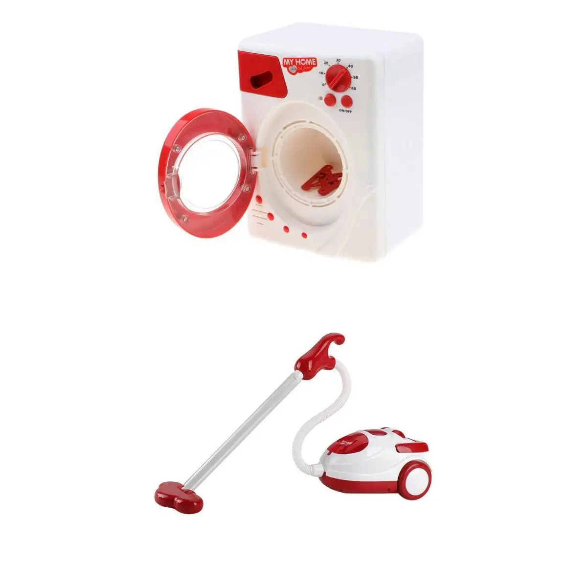  Plastic Simulation Home Appliance Vacuum Cleaner + Washing Machine Set Kids/Baby Early Learning Toy
