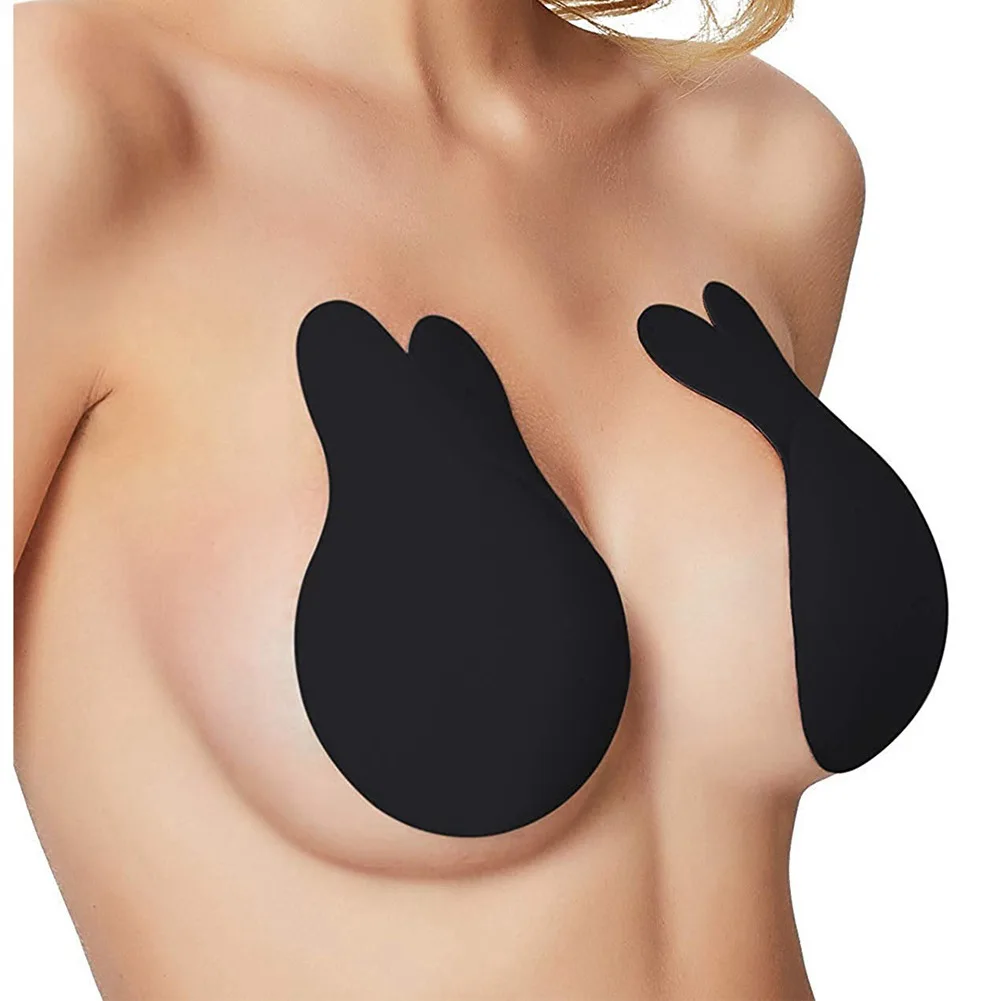 

Women's Silicone Nipple Cover Push Up Invisible Bra Top Breast Lifter Tape Overlays On Bra Adhesive Bra Bralette Crop Top 1 Pair