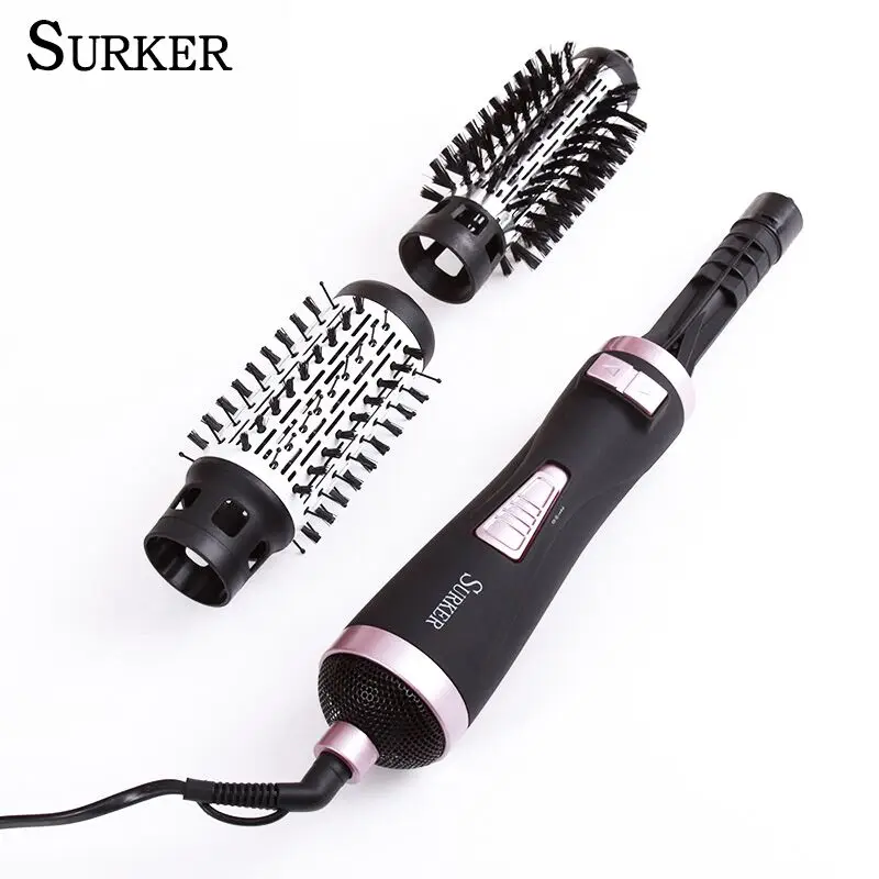

Surker New Styling Multifunctional 2 in 1 Hair Dryer Automatic Rotating Hair Brush Roller Hair Dryer Tools Set EU Plug DW-50