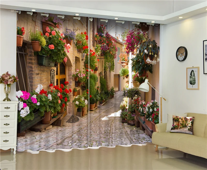 

Street scenery 3D Blackout Curtains Healthy non-pollution Digital Print Curtains for Bedding room Living room free ship