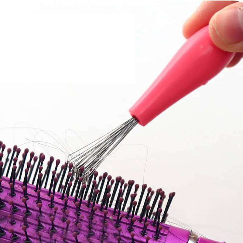 Горячая Расческа Щетка для волос очиститель встроенный пластиковый очиститель расчески инструмент случайный цвет
