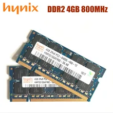 Hynix chipset memória do portátil 4 gb ddr2 800 mhz PC2-6400 notebook ram 4g 800 6400 s 4g 200-pino SO-DIMM frete grátis