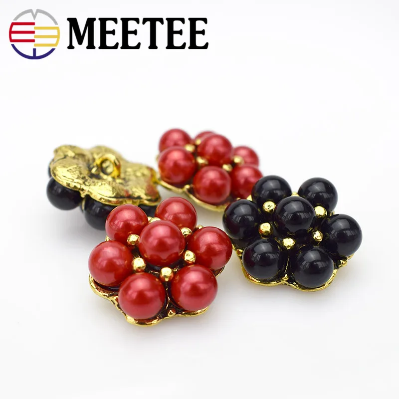 MEETEE 10pcs/lot high-quality 12.8mm-25mm metal White/ black/red pearl button shirt sweater Coat fashion clothing button ZK819 MEETEE 10pcs/lot high-quality 12.8mm-25mm metal White/ black/red pearl button shirt sweater Coat fashion clothing button ZK819