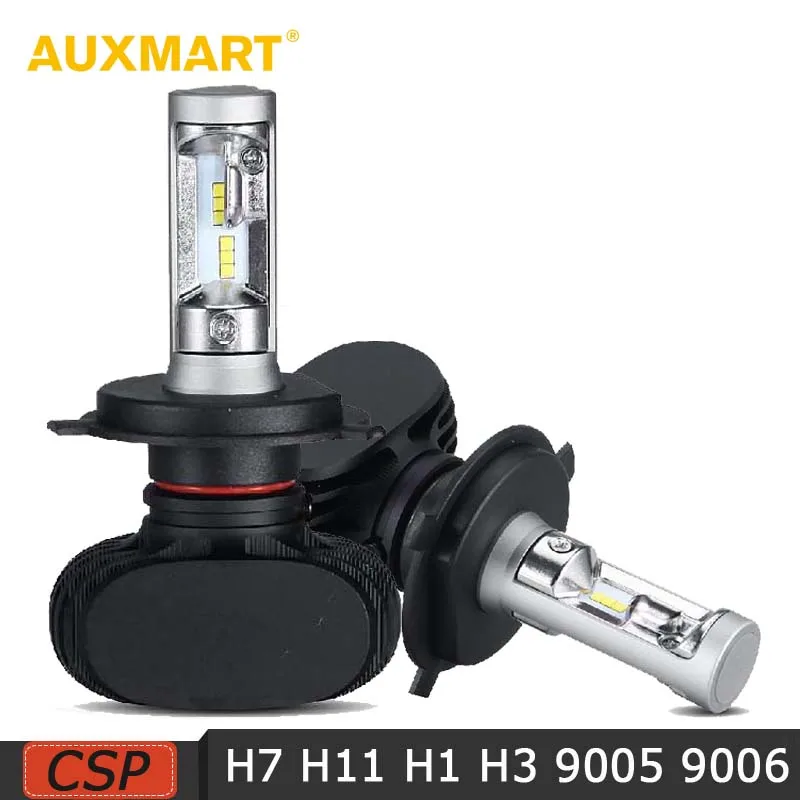 Auxmart 9005 HB3 9006 HB4 светодиодный фары автомобиля 50 Вт авто светодиодный H7 лампы для передних фар Светодиодный H1/H3/H11 Автомобильные фары 6500K 12V 24V