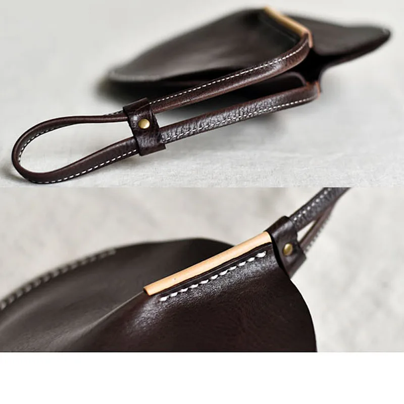 AETOO Original design sense leather round hand bag small bag top layer leather coin purse Chinese national style personality