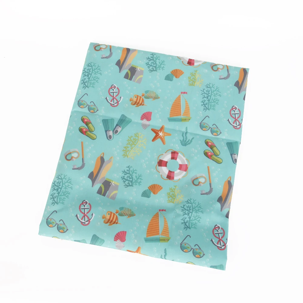 

david angie 50*145cm 100% Cotton Fabric Summer Seahorse Feather For Tissue Kids Home Textile For Sewing Tilda Doll,c4074