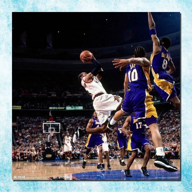 Allen Iverson Basketball MVP Super Star Silk Canvas Poster 13x13 24x24 inches Sport Picture Print Home Wall Decoration (more)-4 Allen Iverson Basketball MVP Super Star Silk Canvas Poster 13x13 24x24 inches Sport Picture Print Home Wall Decoration (more)-4