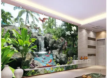 

Custom photo Non-woven mural 3d wallpapers for living room Dinosaurs infested gardens painting 3d wall murals wallpaper