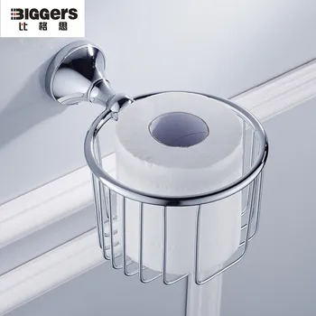 

Free shipping Bathroom hardware accessories chrome plated brass bathroom basket shelf paper holder