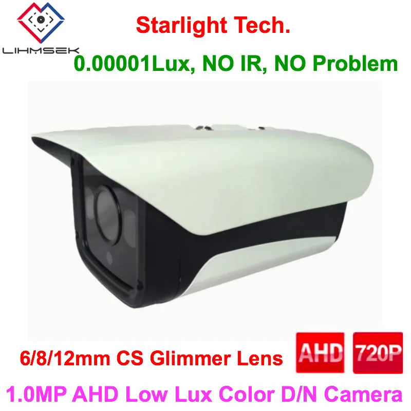 

Lihmsek Starlight Technology AHD Camera Ultra Low Lux Day and Night Color Image Camera CCTV Outdoor Waterproof Bullet Camcorder