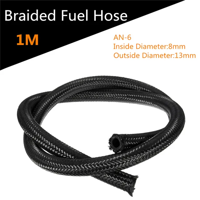 Heat Resistant Hose >> An 6 8mm 5 16 Black Nylon Fuel Oil Line Braided Fuel Hose 1 Meter Heat Resistant Hose >> An 6 8mm 5 16 Black Nylon Fuel Oil Line Braided Fuel Hose 1 Meter