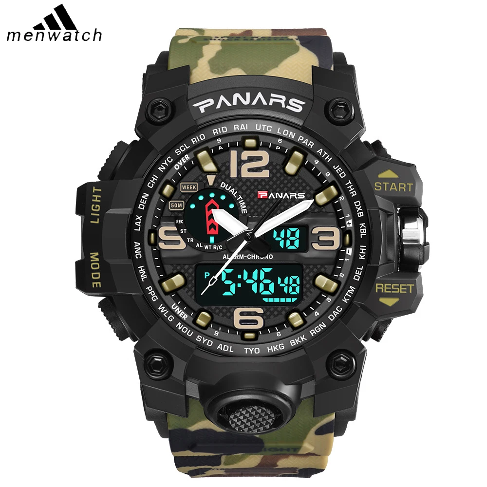 

2019 Luxury Men's Sport Watches for Men Waterproof Digital Watch LED Male Wristwatch Clock Man Montre Homme Big Military Clock