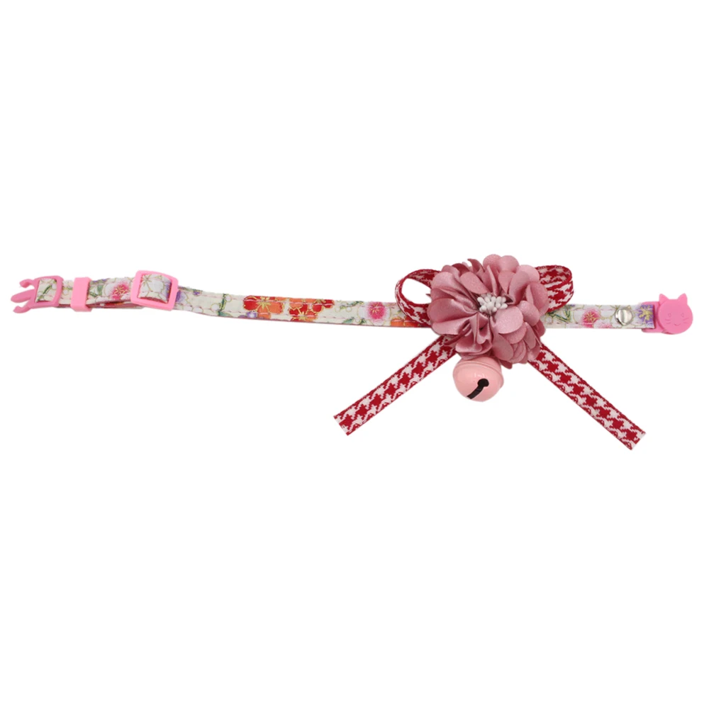 Flower Bell Decorative Flowers Printed Collar For Kitten Kitty Cat
