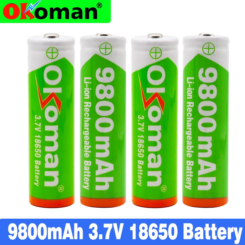 

2-10PCS 3.7V 18650 Battery Lithium Battery 9800mAh 3.7V Rechargeable Battery Li-ion Lithium Bateria For Flashlight Drop shipping