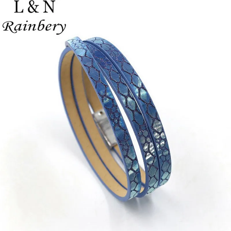 

Rainbery 2019 Hot Sale 5 Colors 57cm PU Leather Wrap Bracelet With Magnet Clasp High Quality Jewelry For Women Men JB0452