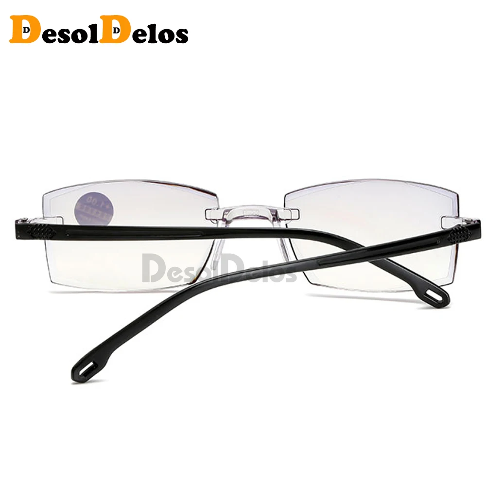 Rimless Diamond Trimming Reading Glasses+1.0 +1.50 +2.0 +2.50 +3.0 +4.0 For Men Women Elderly Anti Blue Light Reading Glass