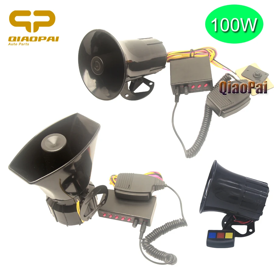 

Loud Car Alarm Horn 12V Police Siren Speaker 100W Megaphone Electronic Horn Warning Alarm Tone Pa System 30W Loudspeaker Sound