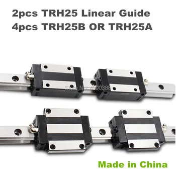 

Precision rail 2pcs TRH25 Linear guide 200 300 400 500mm + 4pcs TRH25B Block or TRH25A Flange Block for CNC parts