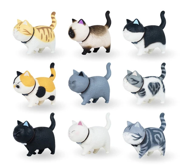 Figurines De Chat Mignon En Vogue 9 Pieces Dessin Anime Chinois Cloche Chat 10cm Aliexpress