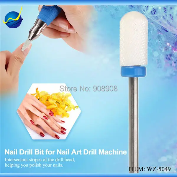 

1 Pc White Ceramic Nail Drill Bit - Smooth Top Bit - Medium
