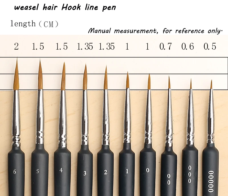 Ручка на крючке, акварельная Мягкая Краска для волос, масляная живопись, очень тонкие волосы ласки, ручная роспись, 00000 кисточки для гуаши, акриловая роспись