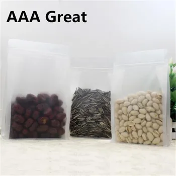 

AAA Great Reclosable Plastic Drink Storage Zipper Matte Clear Ziplock Eight-Sided Tea Nuts Bags Pouch Coffee 20Pcs/Lot Stand Up