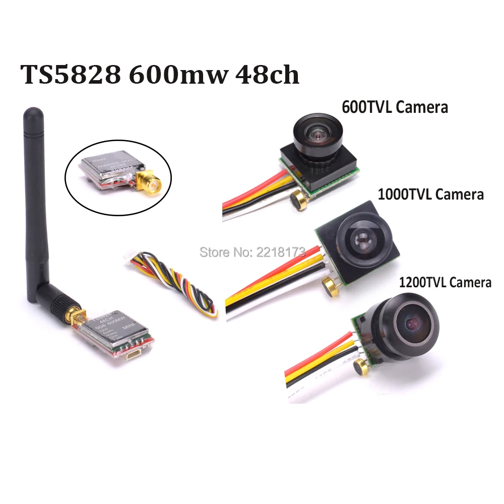

5.8GHz TS5828 600MW 48CH Transmitter Micro 600TVL / 1000TVL / 1200TVL Color Video FPV Camera with Audio PAL for FPV Mini Drone