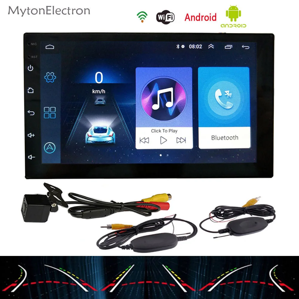 Android автомобильное радио аудио стерео FM 2Din wifi DVD 1024*600 gps навигатор Bluetooth интеллектуальная динамическая траектория парковки камера - Размер экрана, дюймов: Wireless Dynamic F