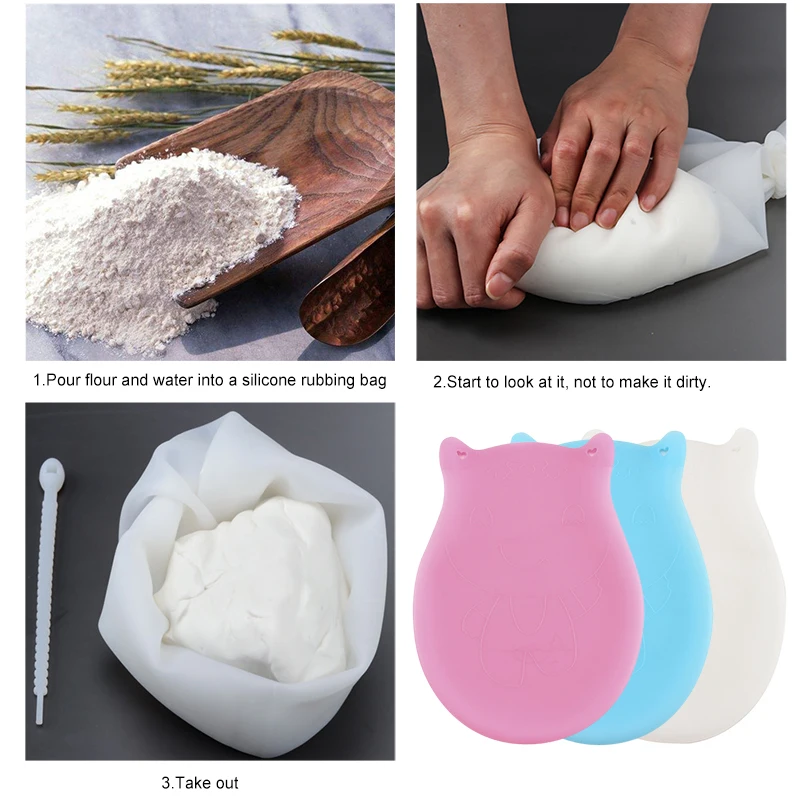 

Pastry Kneading Dough Bag Silicone Non-Stick Pastry Blenders Dough Processing Preservation Bag Flour-Mixing Bag Cooking Tools