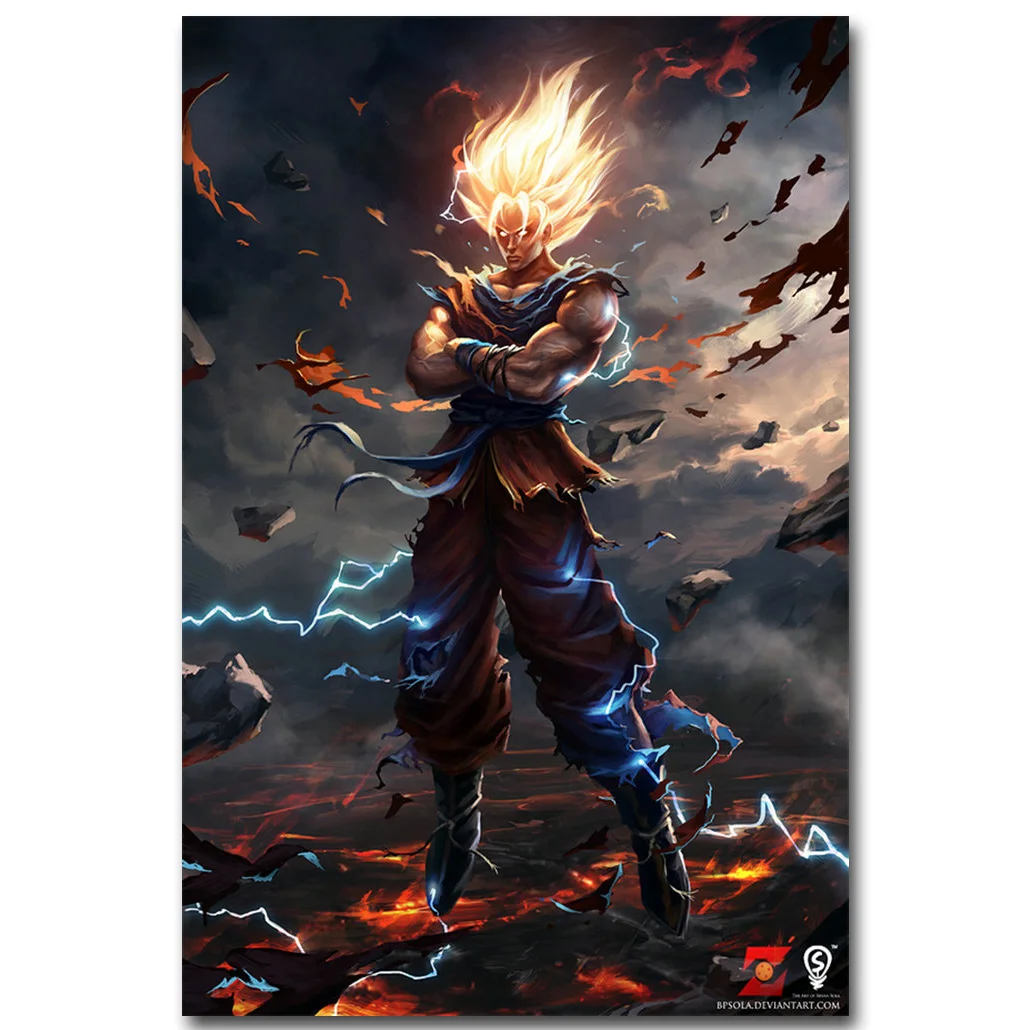 Постер Dragon Ball Z из шелковой ткани с принтом 13х20 24х36 дюймов японское аниме