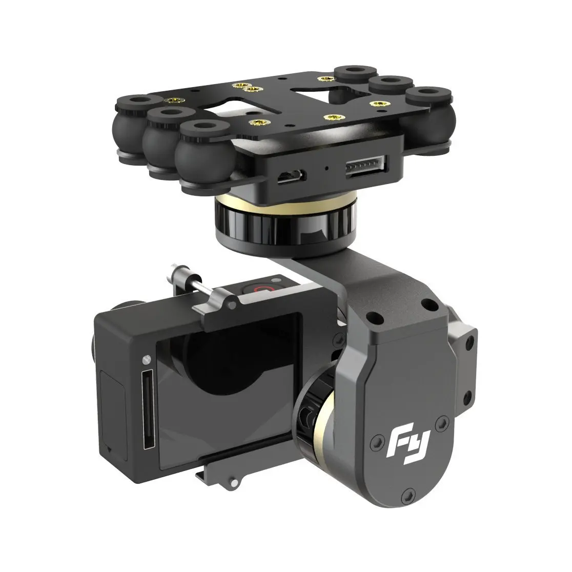 F16647 Feiyu FY-M3D Mini 3D PRO CNC 3-axle Brushless Air Gimbal 360 Degree Panning for Hero 4 3 RC Drone FPV DJI Phantom