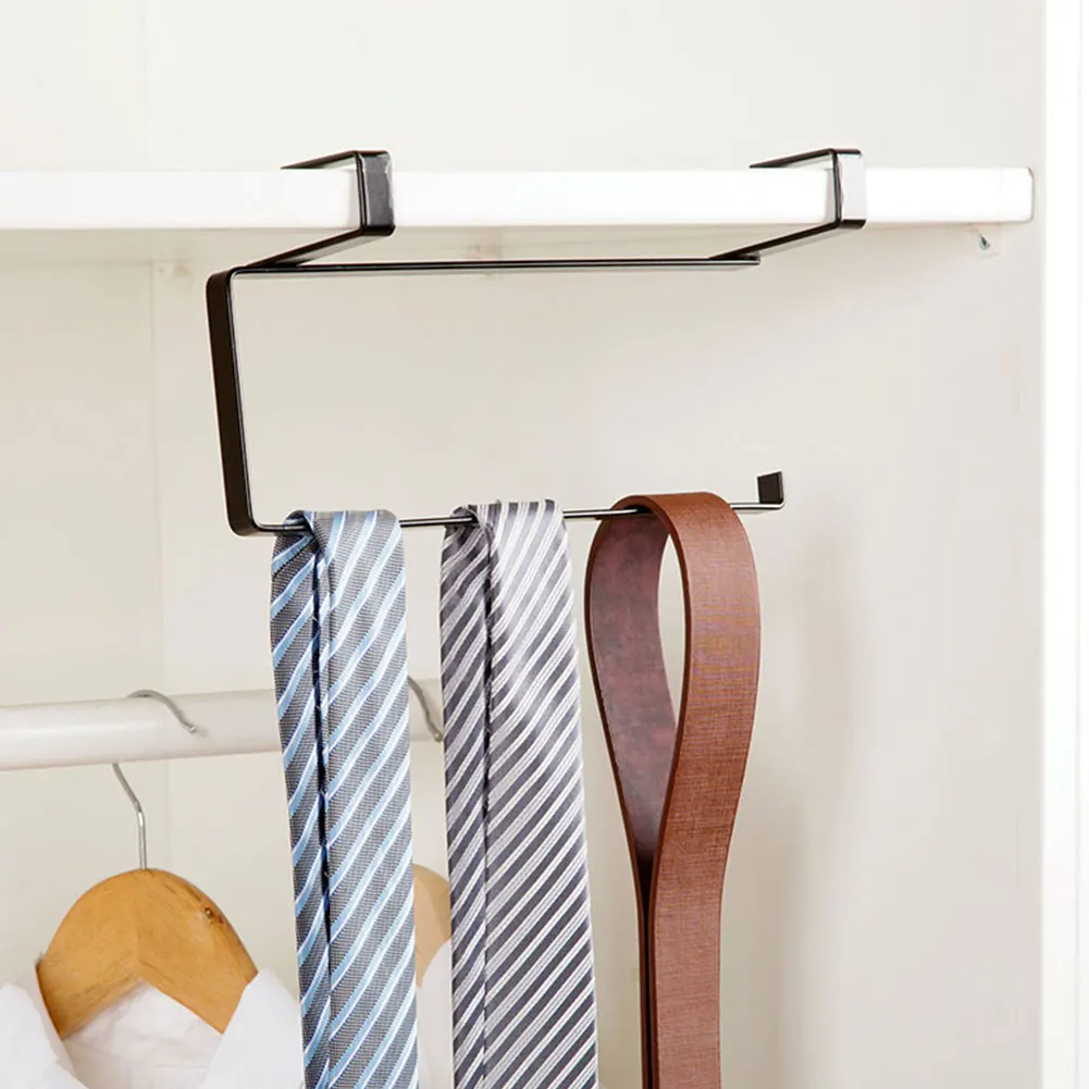 Kitchen Towel Hanging Rack Bathroom Paper Roll Holder Hanger Metal Wardrobe Clothes Tie Storage Shelf Toilet Room Hook