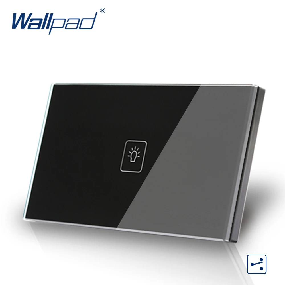 

1 Gang 2 Way, 3 Way AU US Wallpad Black Crystal Electric Touch Screen Switch, 118*72mm Double Control Switch , Free Shipping