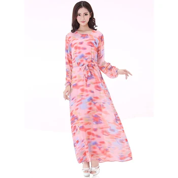 

women muslim dress islamic abaya chiffon robe longue manche longue musulmane simple