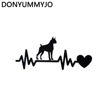 

DONYUMMYJO 19*8.2CM Boxer Dog Heartbeat Lifeline Car Stickers Vinyl Decal Car Styling Motorcycle Truck Wall Decoration DW-010