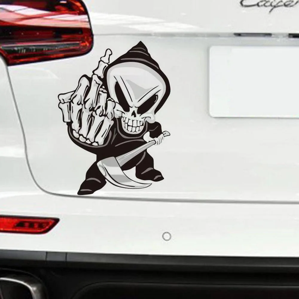 

SEKINNEW Skull finger Design Decoration Car Sticker Window Bumper Vinyl Decal Sticker Car Accessories Decoration