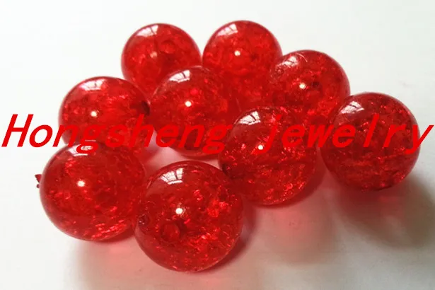 

(Choose size) 10mm/12mm/16mm/20mm red color Acrylic clear Crack Beads, Colorful Chunky Beads for Necklace Jewelry