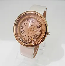 sales promotion Wholesale flower rolling crystal wrist watch women fashion leather quartz watch S15