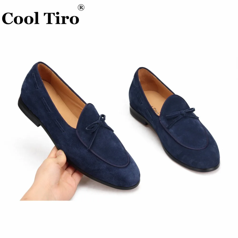 Blue Suede Belgian Loafers Men Dress Shoes (6)