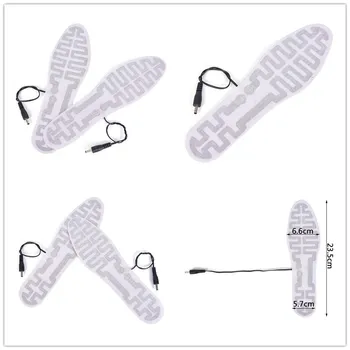 

23cm USB Heated Insoles Heated Winter Foot Warmer Insoles, Outdoor Sports Ski Heating Insoles Keep Warm for Men Women Shoes