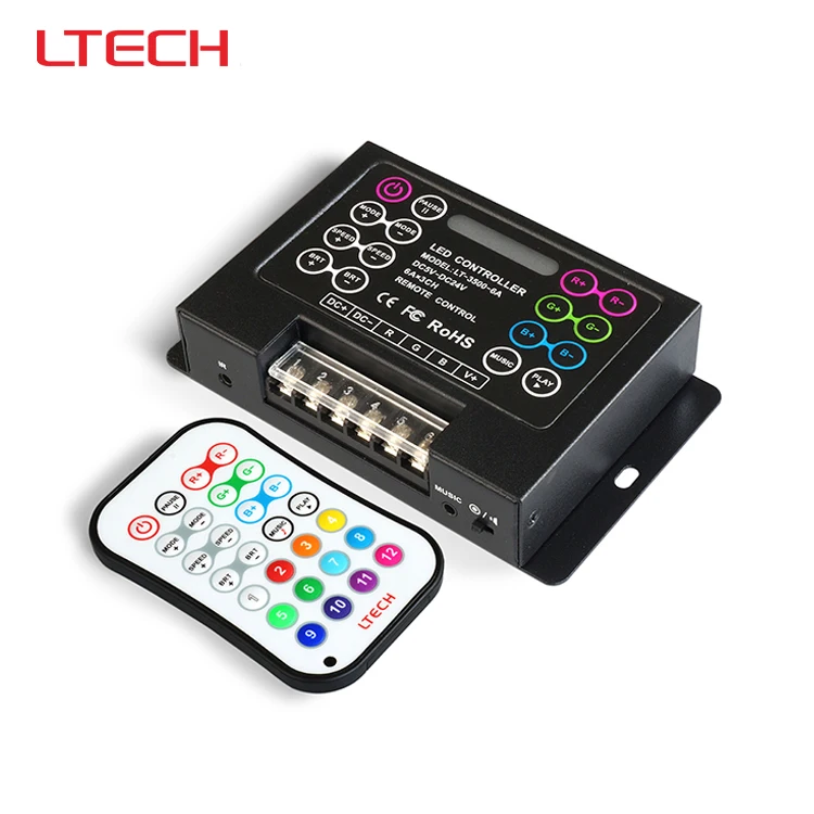 

LT-3500-6A Led Muisc Controller,DC5-24V input;max 6A*3channel output for RGB Strips