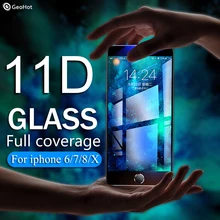 11D Защитное стекло для iphone 6 7 6S 8 plus X XS MAX стекло для iphone 7 6 8 X XS MAX Защитное стекло для экрана на iphone 6 7 8 6S XR