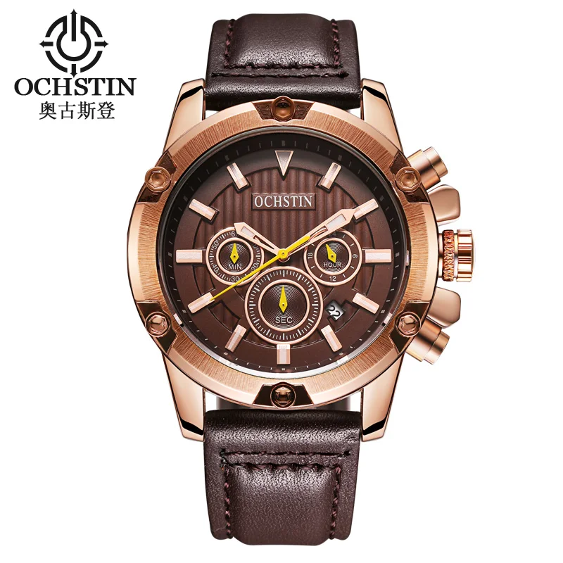 

Relogio Masculino OCHSTIN Sport Watch Men Top Luxury Brand Designer Military Watch Quartz-watch Men Leather Business Watch