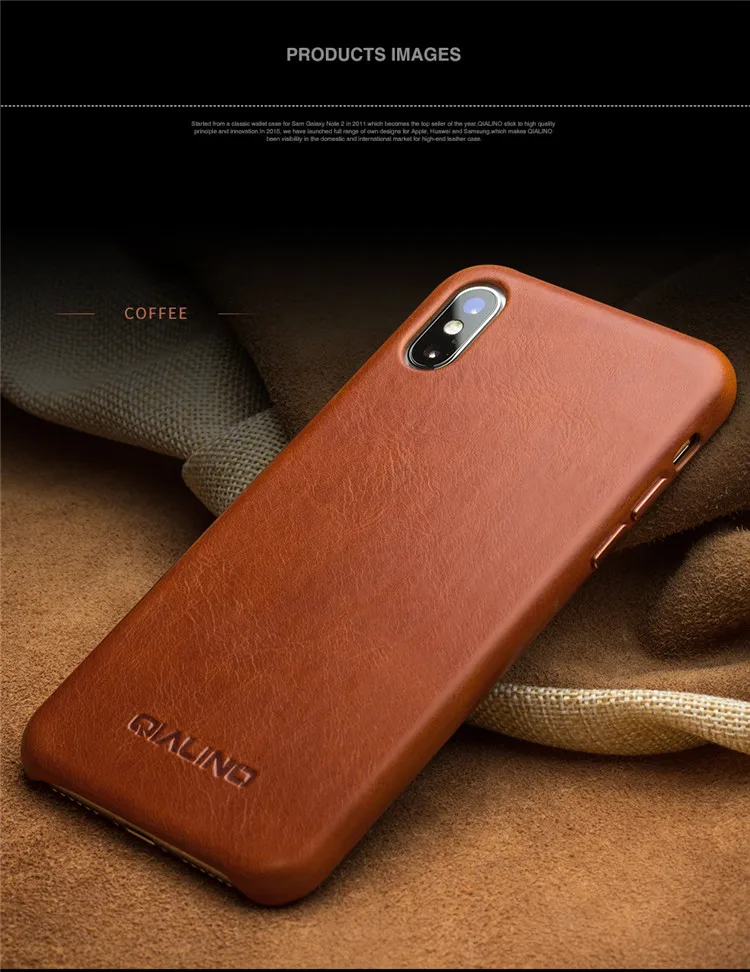 QIALINO Genuine Leather Shockproof Phone Back Case For iPhone 13 Pro Max Cover for iPhone 11 12 Pro XR XS Max Mini 7 8 Plus SE2 apple iphone 13 pro max case