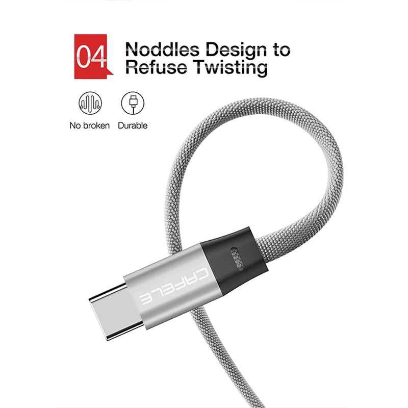 Cafele USB Type C для Xiaomi A1 кабель Huawei Mate 10 Pro Быстрая зарядка 5 в 2 4 А c|2.4a usb|usb type-c cableusb |
